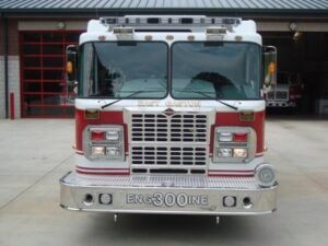 Currently, 300 is the first-due engine in our district and responds first out on wrecks, fires, including brush, vehicle and structure fires and on fire alarms and other non-emergency calls.